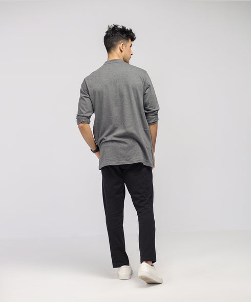 Men's Hidden Placket Tunic Shirt